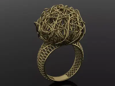 Ultra Vision Ring Gold Jewelry 3D print model 6