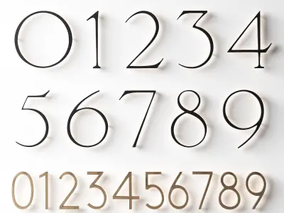  House sign door numbers Digits 0 - 9 Numbers with backlight 3D model