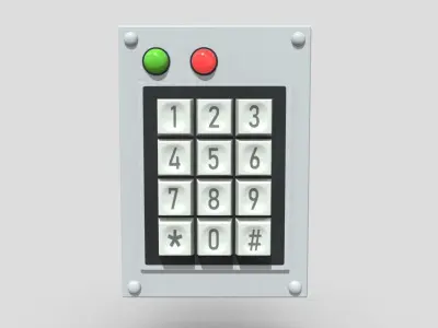 CC0 - Keypad Door Lock Free low-poly 3D model