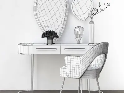 Toilet table collection 3d model Low-poly 3D model