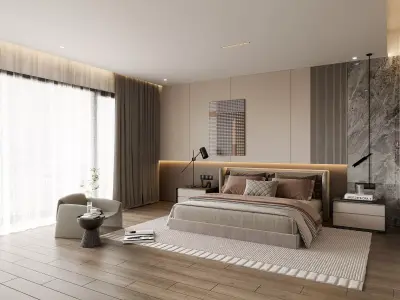 Modern Bedroom 3D Model 3D model