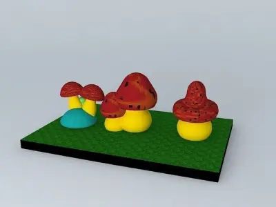 MUSHROOMS set of lego Free 3D model