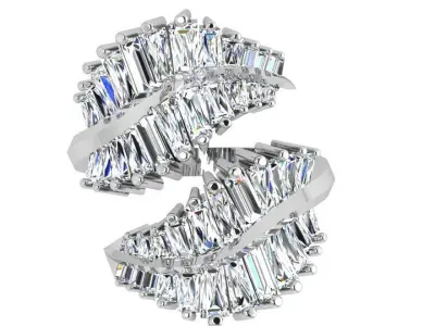 Diamond Leaf Ring 4133 3D print model