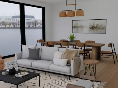 Living Room 2 Blender Scene 3D model