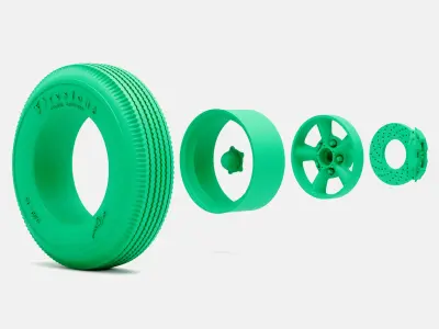 15x7 Torq Thrust D Wheel Firestone 890-15 Tire 3D print model