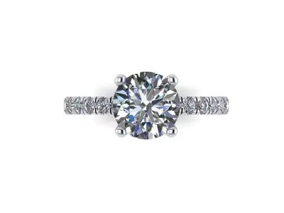 Solitaire Diamond Engagement Ring R2 3D print model purchase