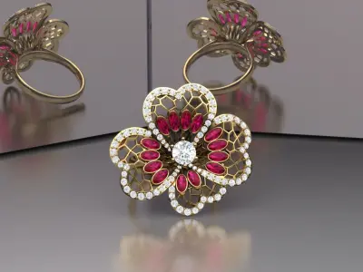 Floral Symphony Ring P-01-370 3D print model