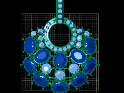 DIAMOND AND BLUE SAPPHIRE PENDANT FOR COUPLE 3D PRINTABLE MODEL 3D print model