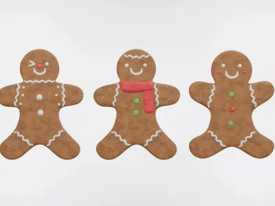 Gingerbread Christmas Cookie 1 - Gingerbreadman 3D model