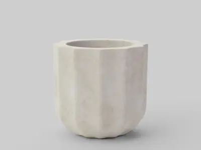 Modern Rustic Fluted Outdoor Planters 3D model