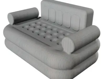 Classic Fabric Sofa Low-poly 3D model