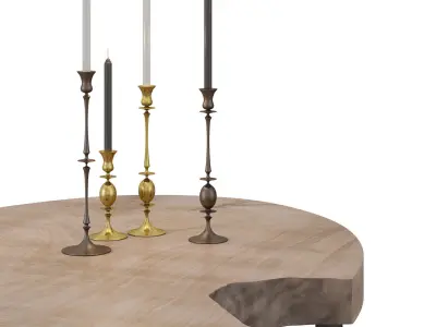 Bddw Weathered Coffee Tables with decor 3D model