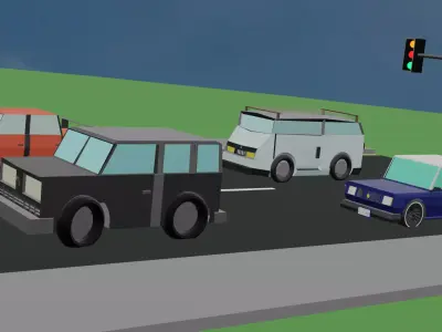 low poly stylized SUV Low-poly 3D model