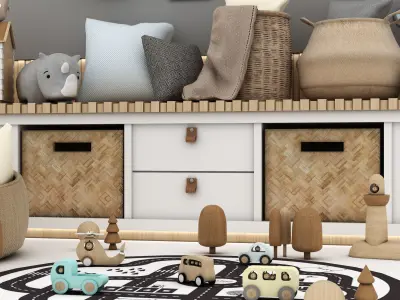 toys and furniture set  Low-poly 3D model