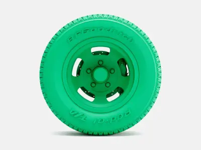 15x8 US Indy Mag Wheel BFGoodrich Radial Tire  3D print model
