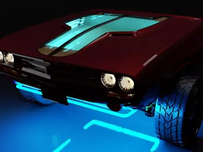 Refrigerator  of Dodge Challenger Low-poly 3D model