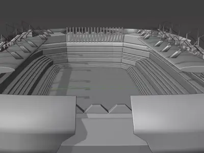 Futuristic Low Poly Stadium    Modular Game-Ready Arena Low-poly 3D model