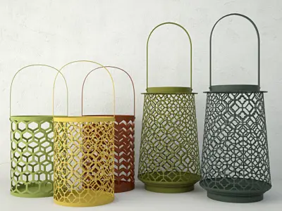 Geometric Lantern Set 3D model