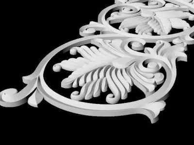 Central decor ornament for furniture 3D model 1036