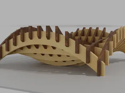 Wavy Waffle Coffee Table 3D model