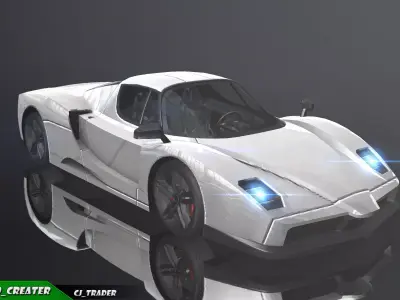 lowpoly Ferrari Enzo Super Racing Car 3D Model Low-poly 3D model