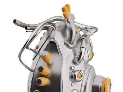 Mechanical heart Low-poly 3D model