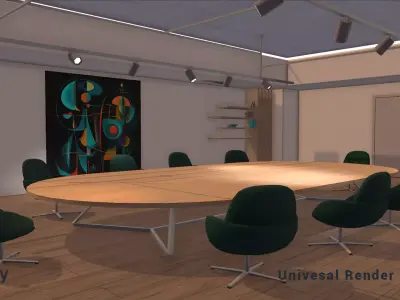 Conference Room 02 Unity Asset Low-poly 3D model