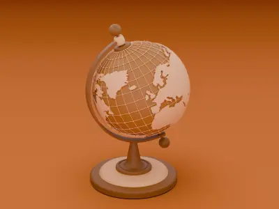 Vintage Globe 3D Model 3D model