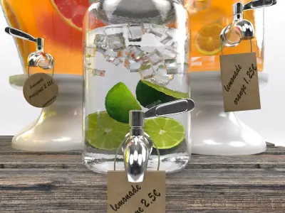 Lemonade set 2 in jar with tag 3D model