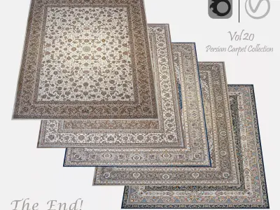Persian Carpet Collection-vol20-4k texture Low-poly 3D model