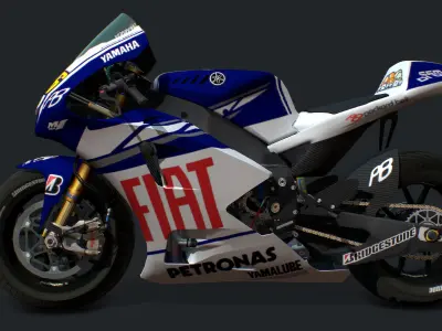 Yamaha Racing Bike Low-poly 3D model