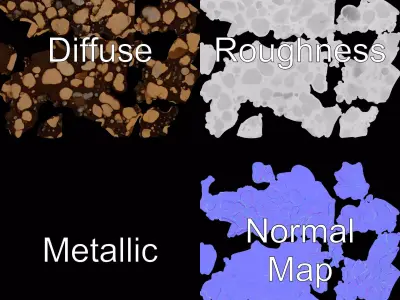 Rugged Stone Terrain model pack Texture