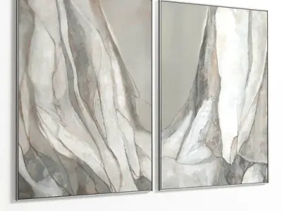 Plaster Two Photo Frame 92 Low-poly 3D model