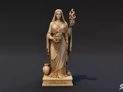 Hestia Statue Low-poly 3D model