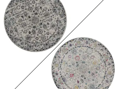 Round Rug Set 161 3D model