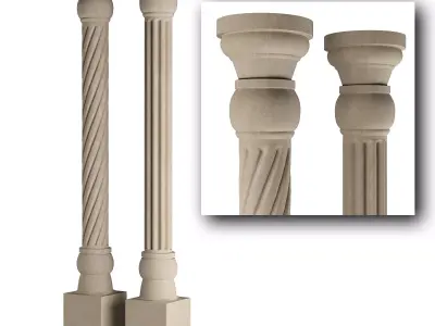 Column two columns 3D model