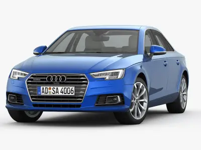 Audi A4 2016 detailed interior 3D model