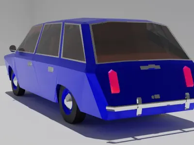 Low Poly VAZ-2102 car 3D model