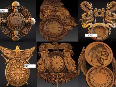 A collection of wall clocks 3D print model