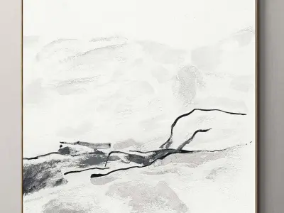 Plaster two square photo frames 65 Low-poly 3D model