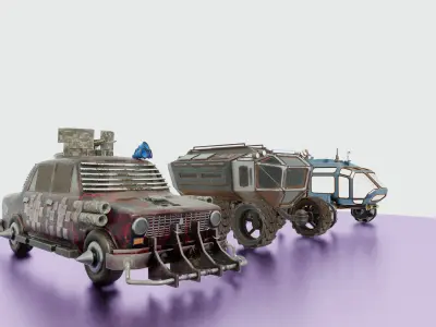 Fantasy War Vehicles Pack Low-poly 3D model
