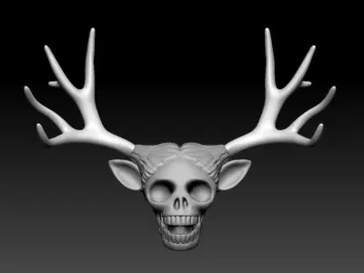 Deer Human Skull Pendant 3D print model