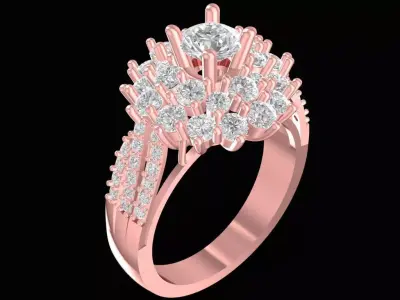 Luxury Multi Layer Floral Diamond Ring  2575 3D print model