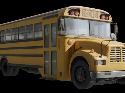 Low-Poly School Bus 3D model Low-poly 3D model