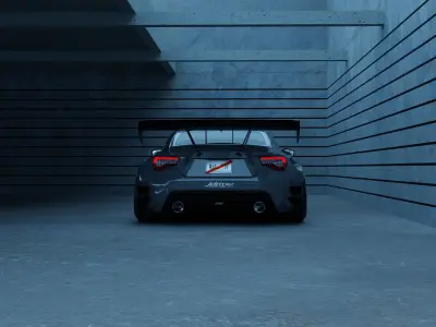 Car Lighting Scene 3D Blender File Textured FBX OBJ MTL Files 3D model