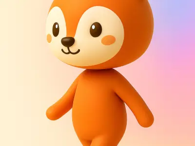 Cartoon Fox character 3d  Low-poly 3D model