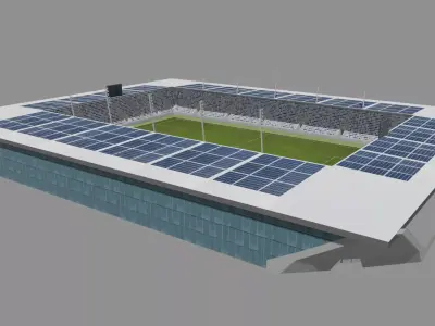 Stade de la Tuiliere Lausanne Switzerland Low-poly 3D model