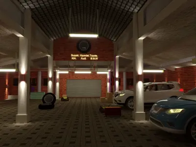 Game Car Garage 3D model 3D model