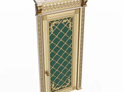 Carved Door Classic 01302 White Low-poly 3D model