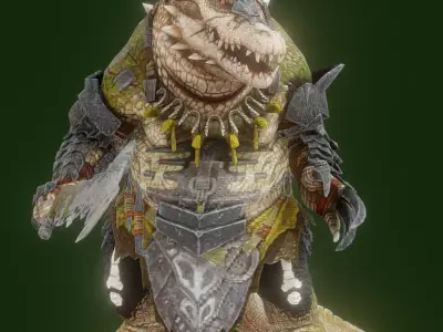  Crocodile Low-poly 3D model